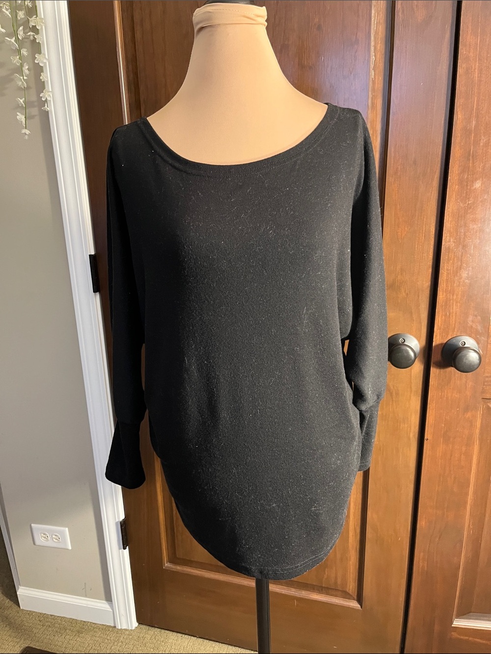 Classic Black Scoop Neck Women's Sweater